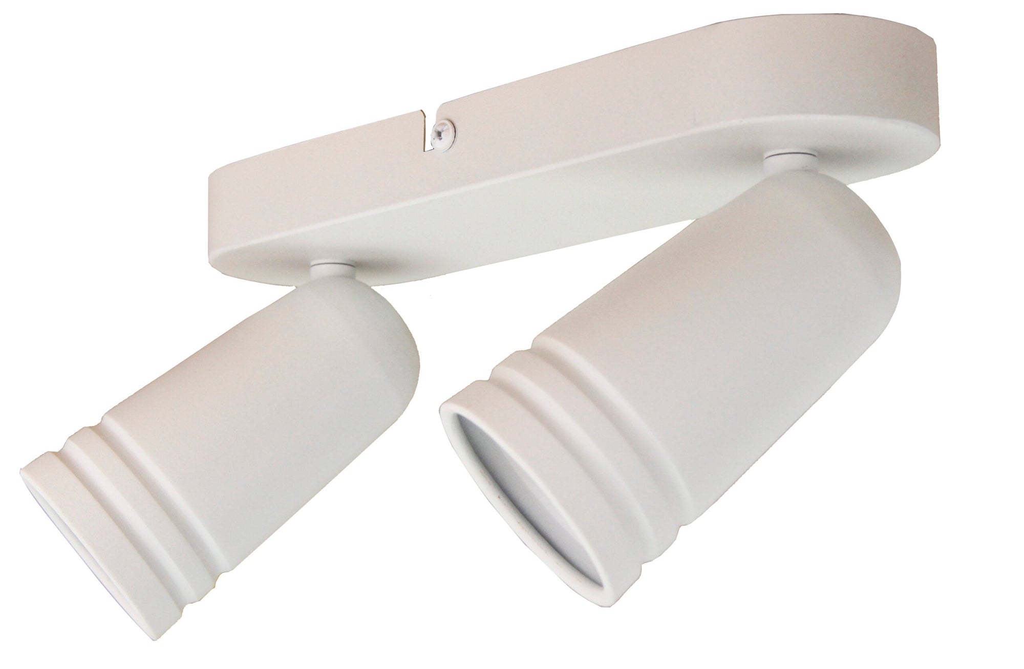 Witte Chericoni Spero plafondspot met 2 GU10 lichtbronnen en strak design.