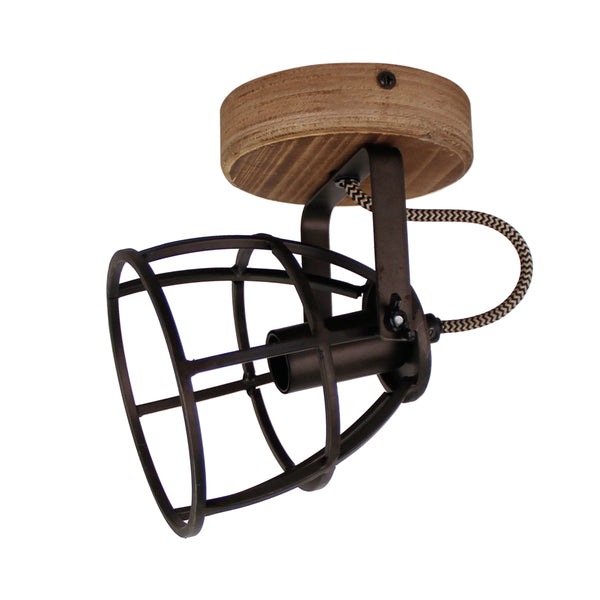 Compacte Chericoni Aperto plafondspot in zwart, 1 lichts, Ø12 cm, met een eigentijds design.