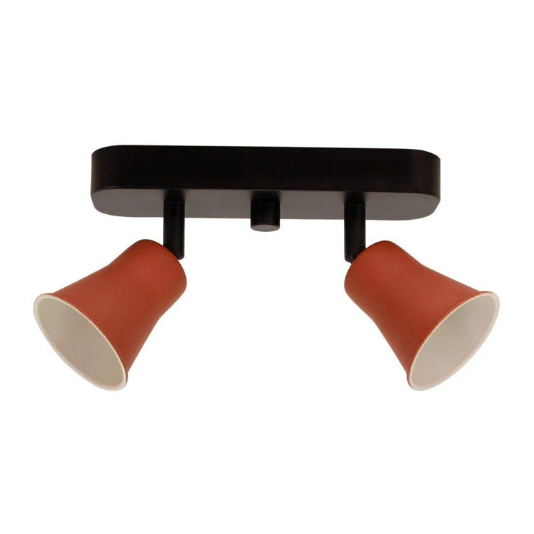 Moderne Chericoni Lisa plafondlamp, 2-lichts design in rood, geschikt voor E27 lampen.