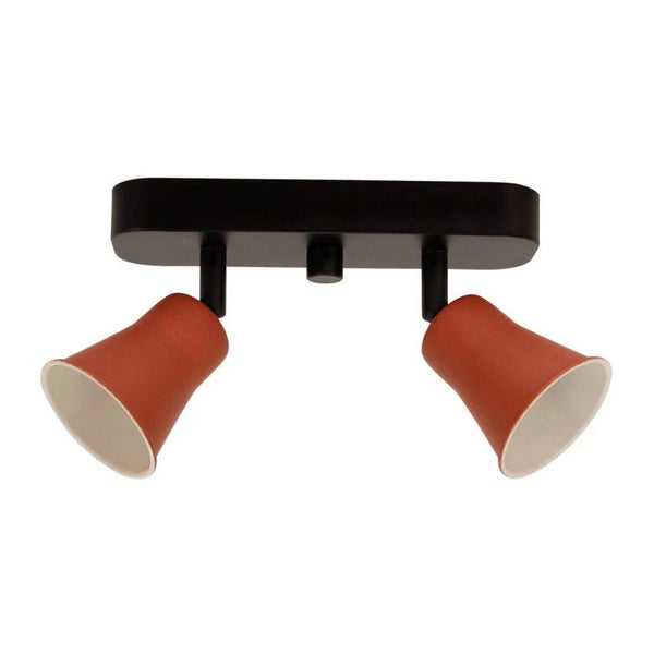 Moderne Chericoni Lisa plafondlamp, 2-lichts design in rood, geschikt voor E27 lampen.