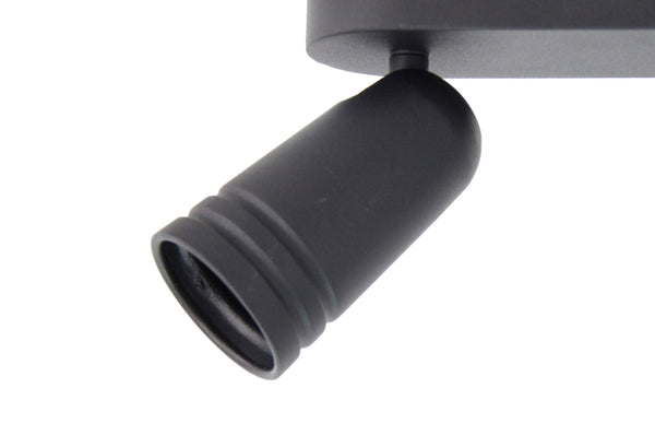 Stijlvolle zwarte Chericoni Spero plafondspot met 2 lichtpunten en modern design.