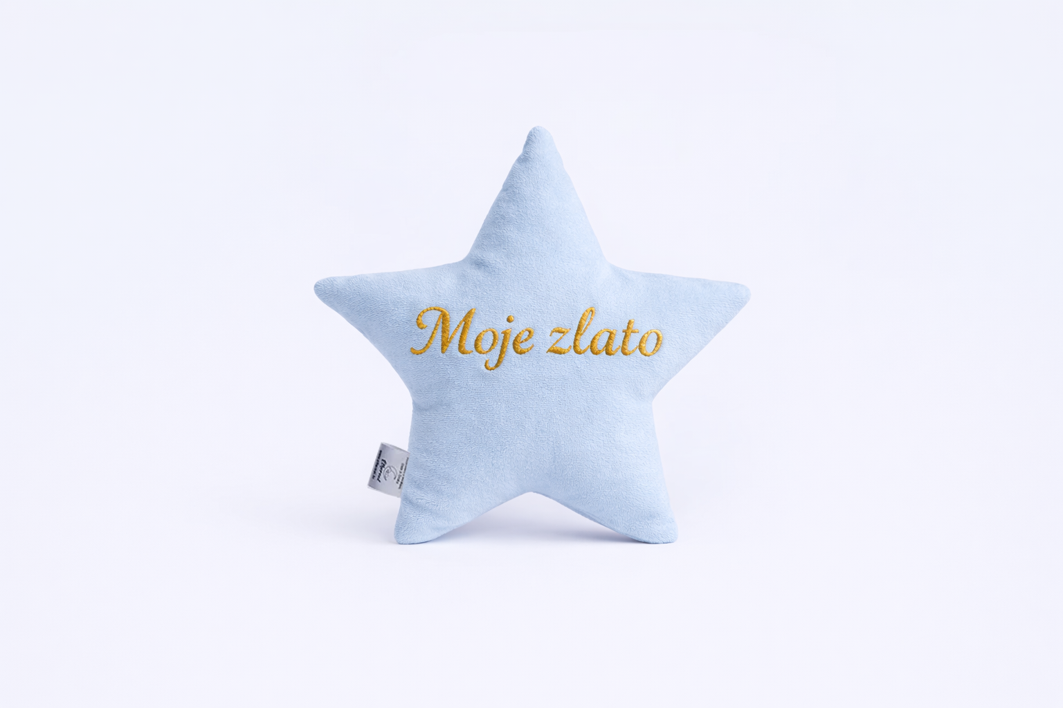 Cotton Velvet Decorative Star Cushion - My Gold - Light Blue
