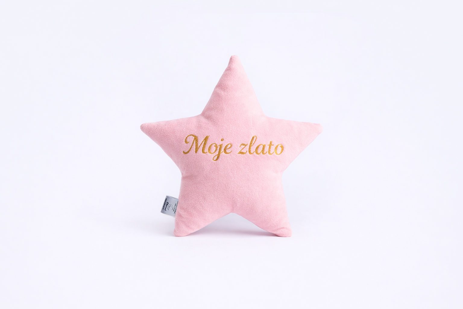 Cotton Velvet Decorative Star Cushion - My Gold - Pink