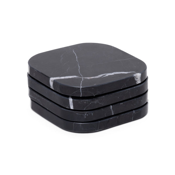 Mramorová podložka - organická - černá sada 4 kusů - 10x10x1cm