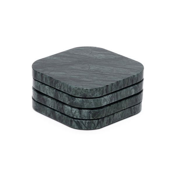 Mramorni podmetači - Organski - Zeleni set od 4 komada - 10x10x1cm