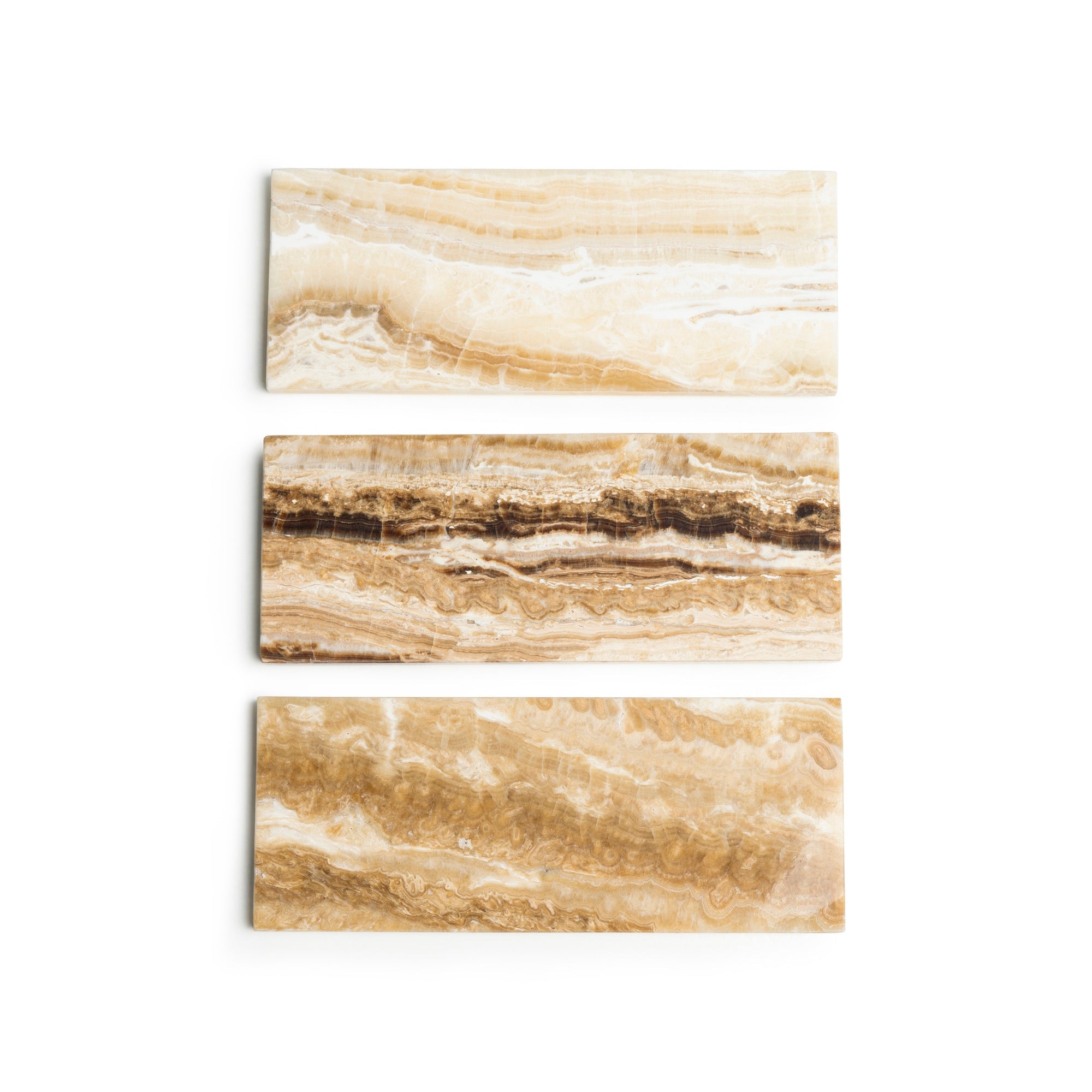 Vassoio in marmo rettangolare S sandalo onice 10x25cm