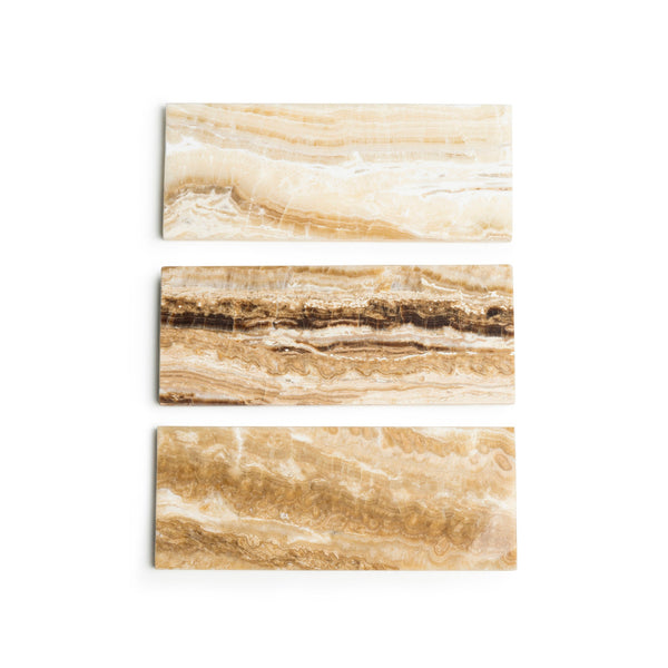 Vassoio in marmo rettangolare S sandalo onice 10x25cm