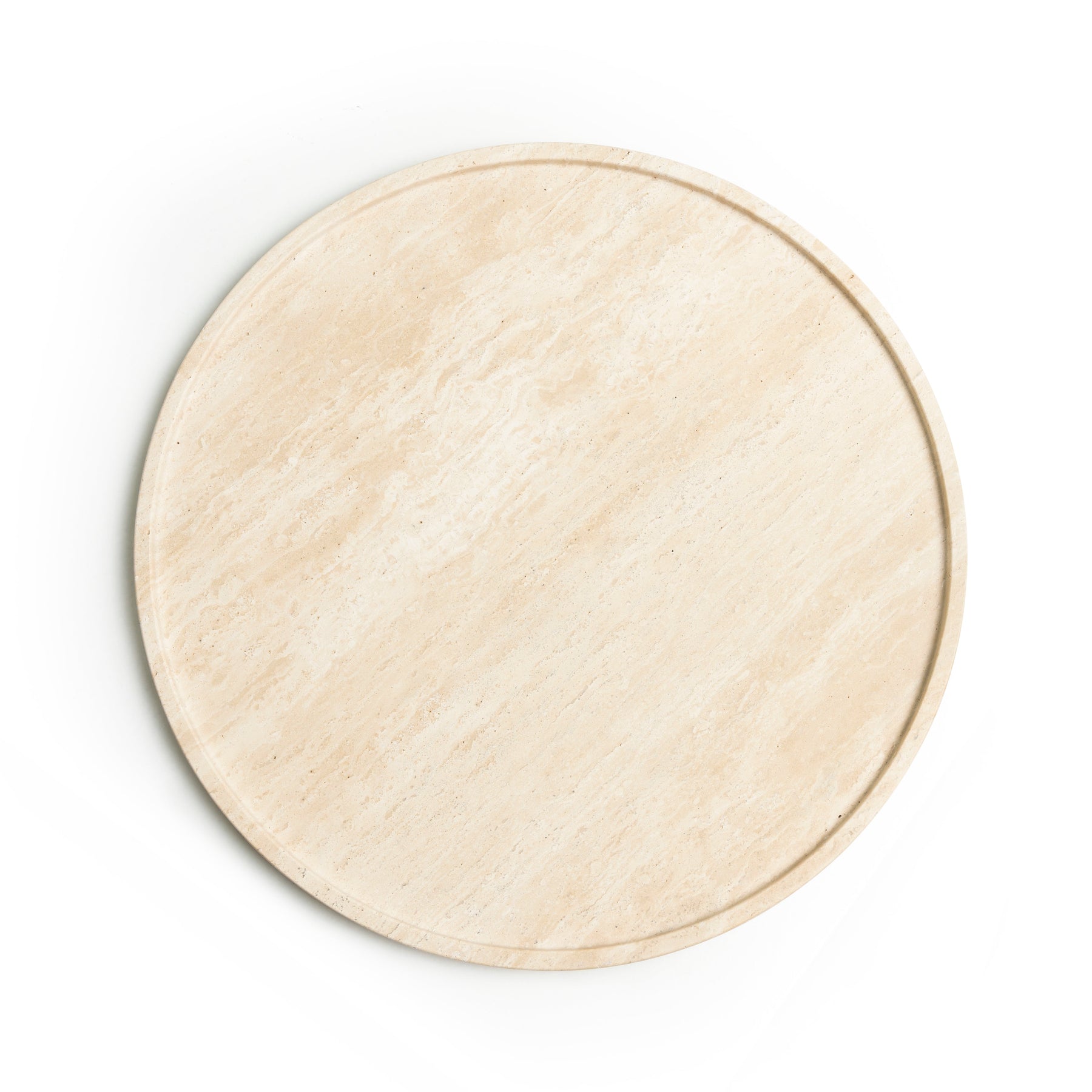 Round Travertine Tray with Edge 45cm (OUTLET)