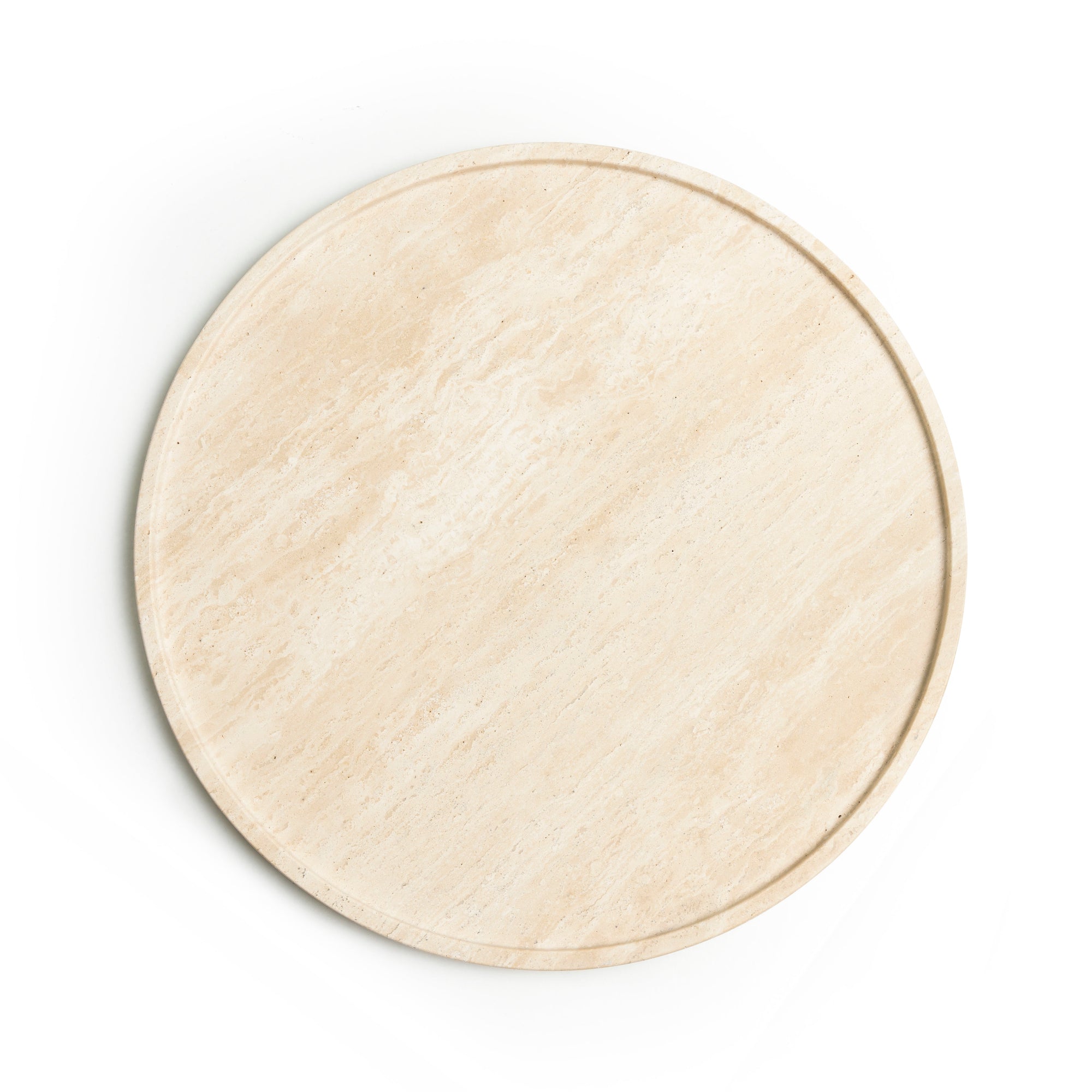 Round Travertine Tray with Edge 45cm (OUTLET)