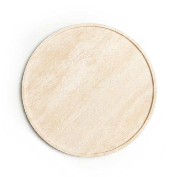 Round Travertine Tray with Edge 45cm (OUTLET)