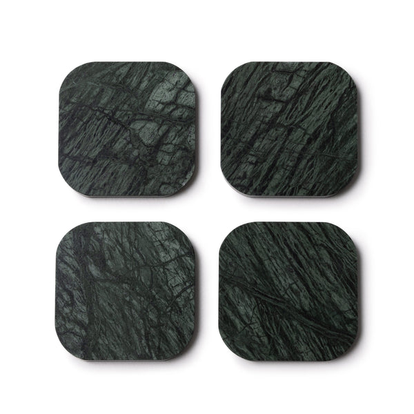 Mramorová podložka - Organická - Zelená sada 4 kusů - 10x10x1cm