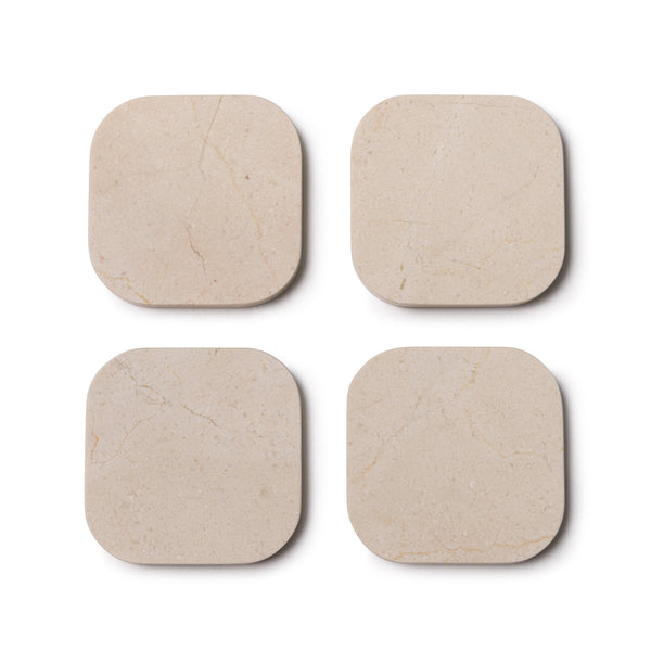 Onderzetter marmer  organisch  beige set van 4 stuks