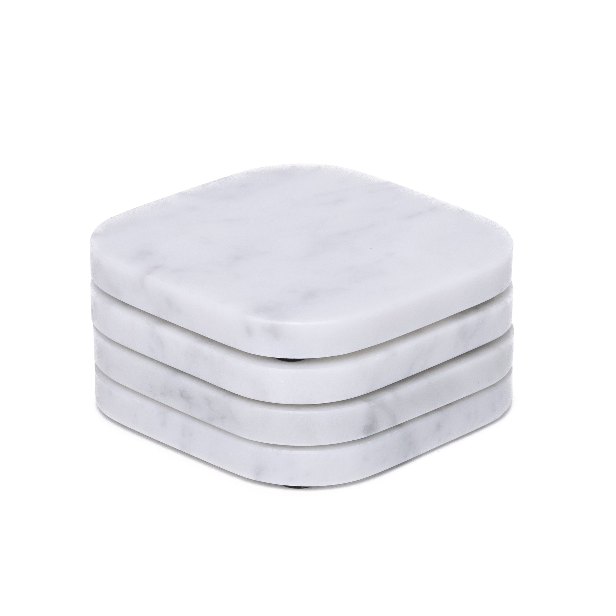 Mramorni podmetači - Organski - Bijeli set od 4 komada - 10x10x1cm