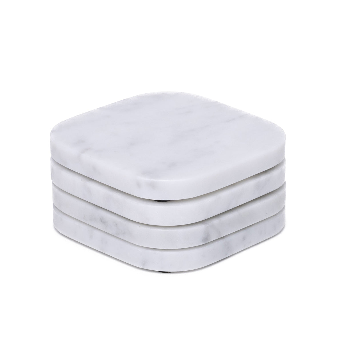 Marble Coaster - Organic - White Set of 4 Pieces - 10x10x1cm