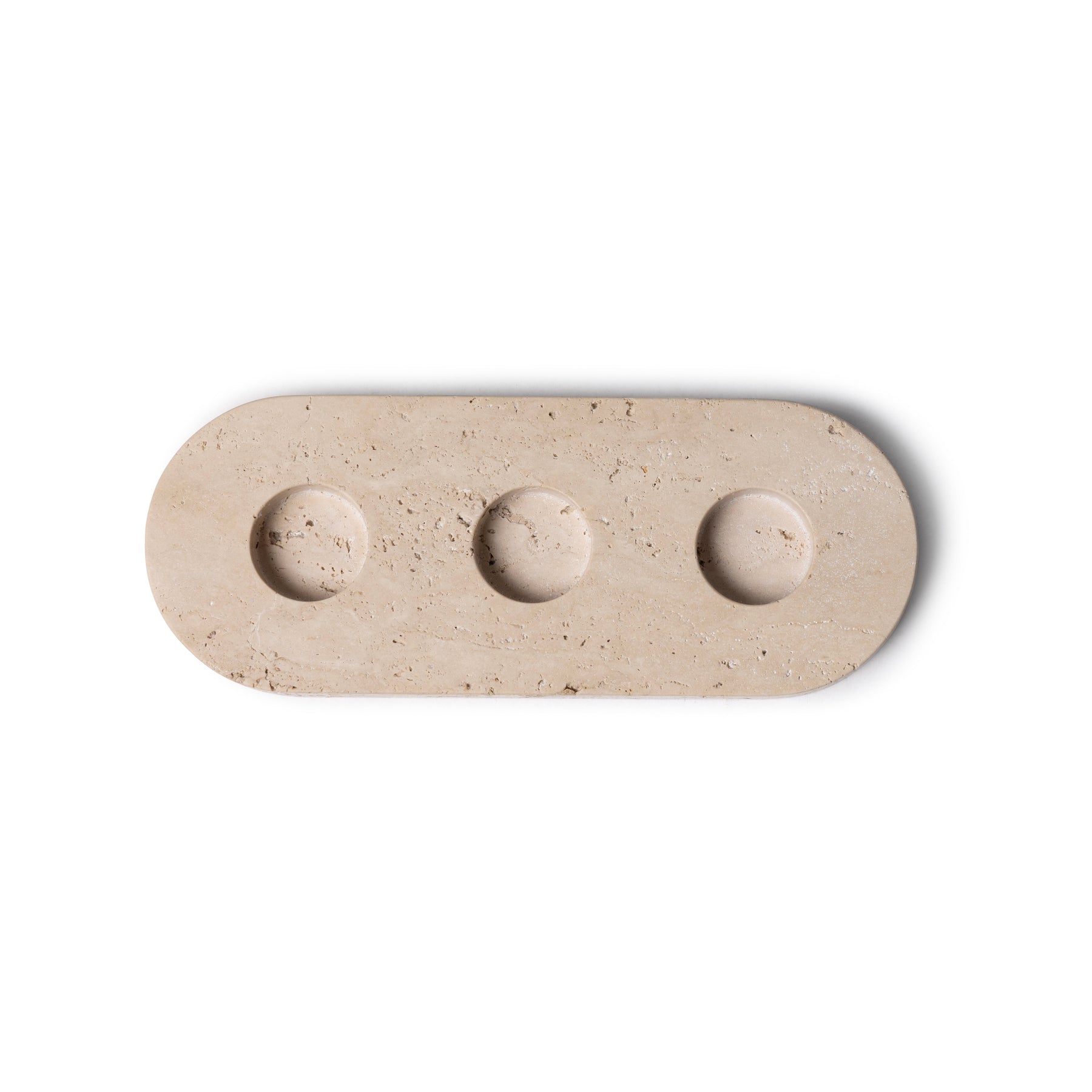Travertine tealight holder set of 3