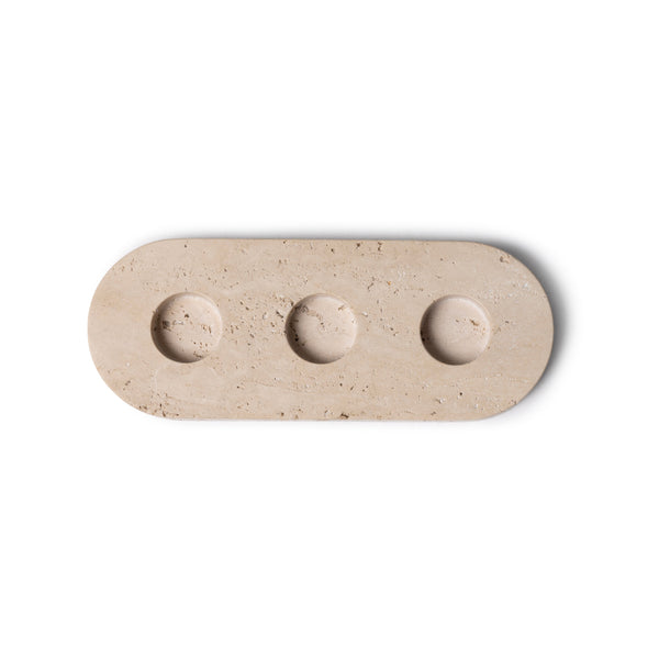 Travertine tealight holder set of 3