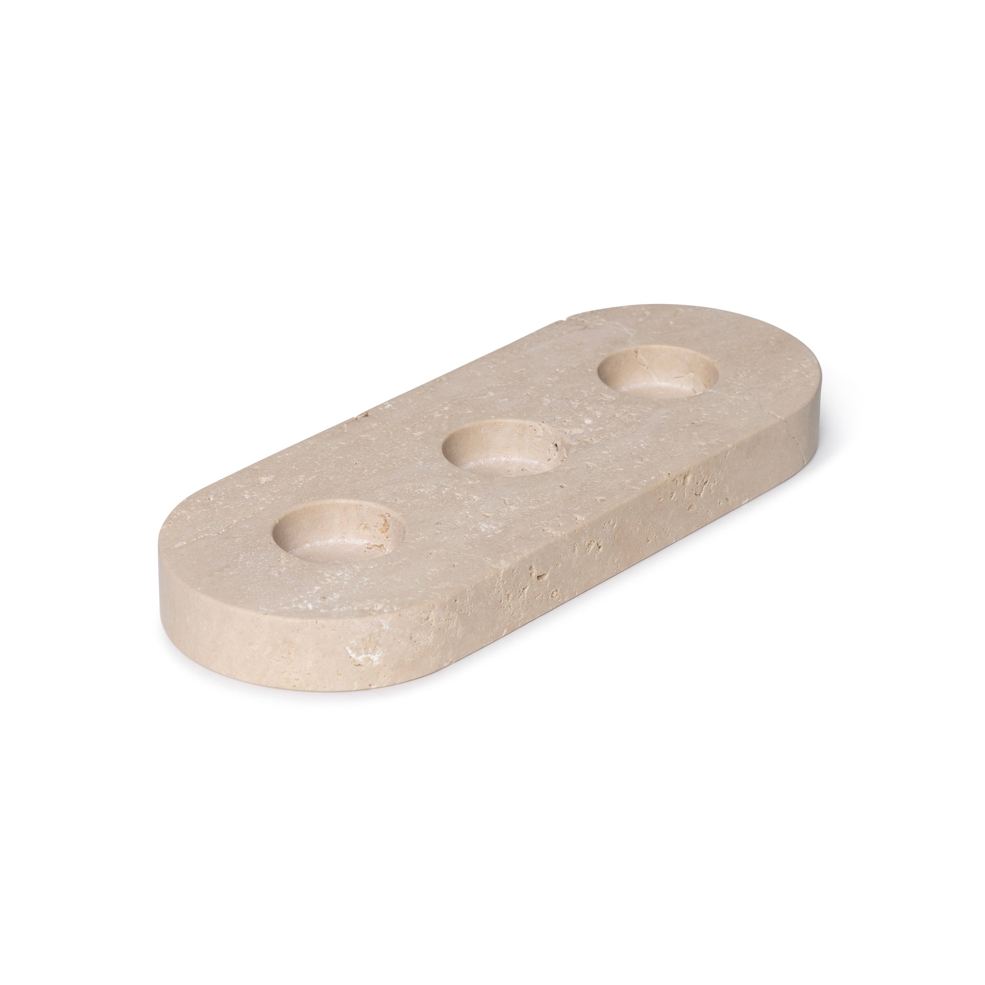 Travertine tealight holder set of 3