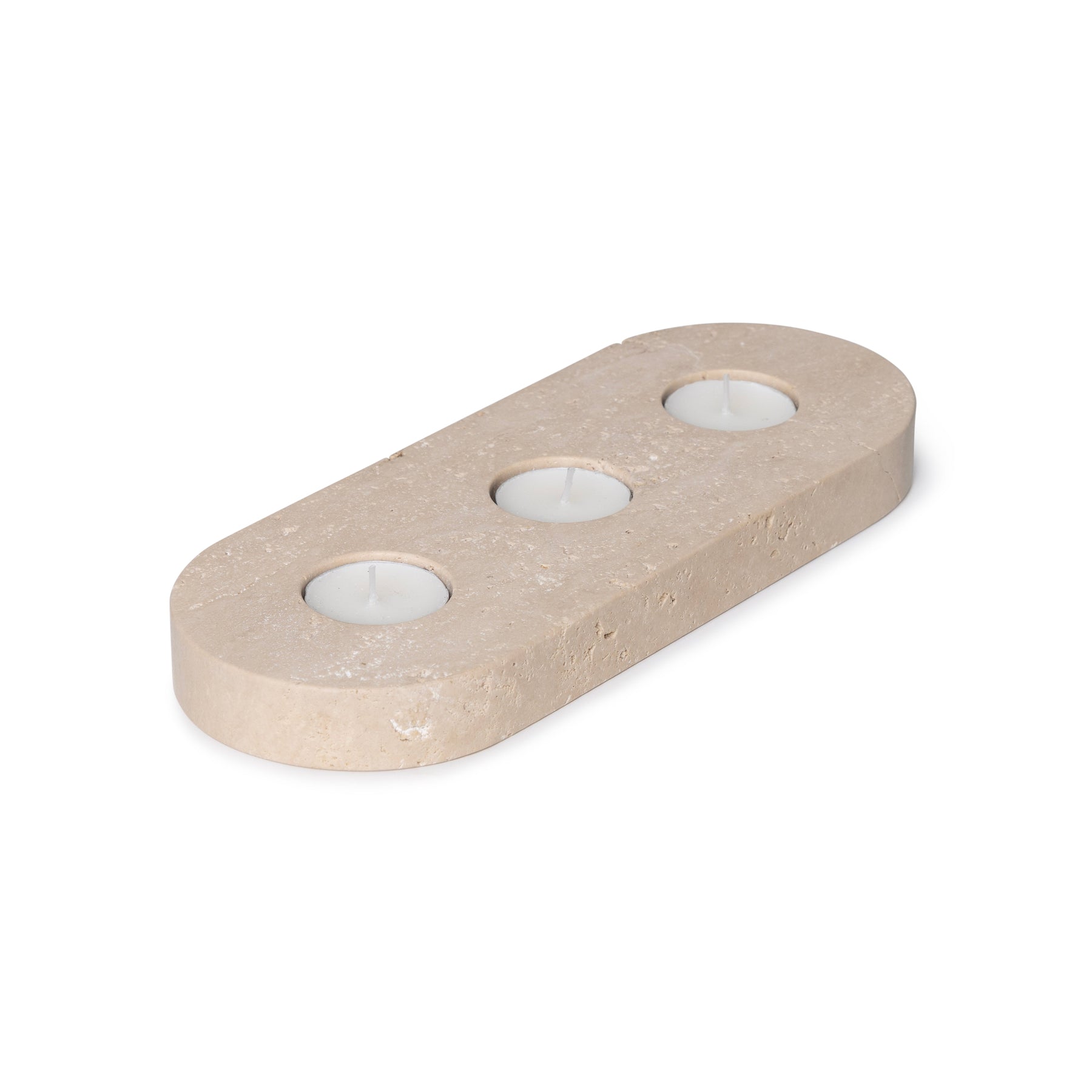 Travertine tealight holder set of 3