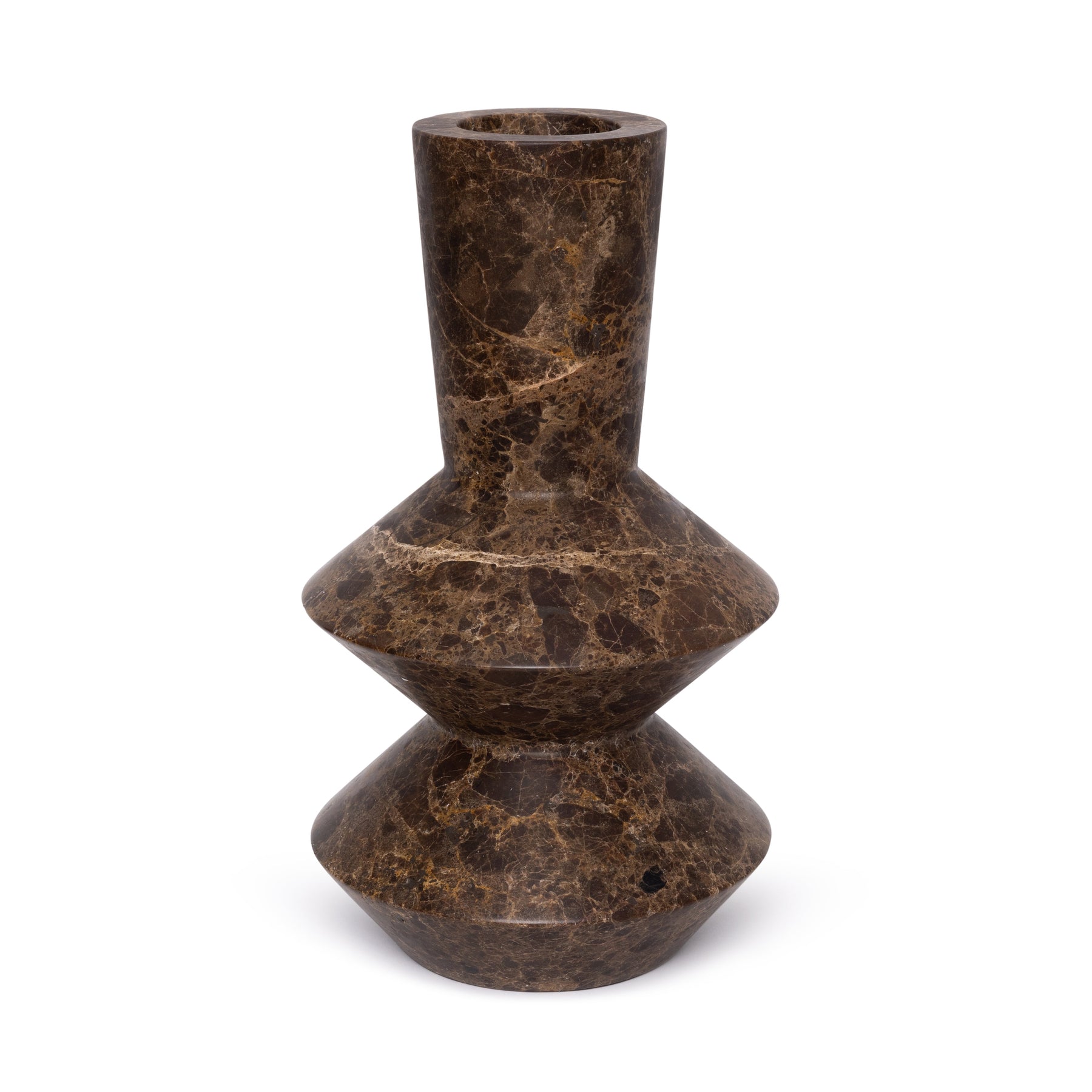 Jarrón Rombo H35cm de Mármol Dark Emperador