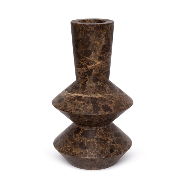 Rhombus Vase Dark Emperador H35cm