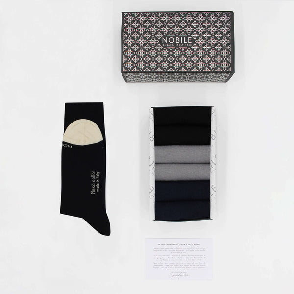 Soft basics - Box of 6 short socks in Makò cotton