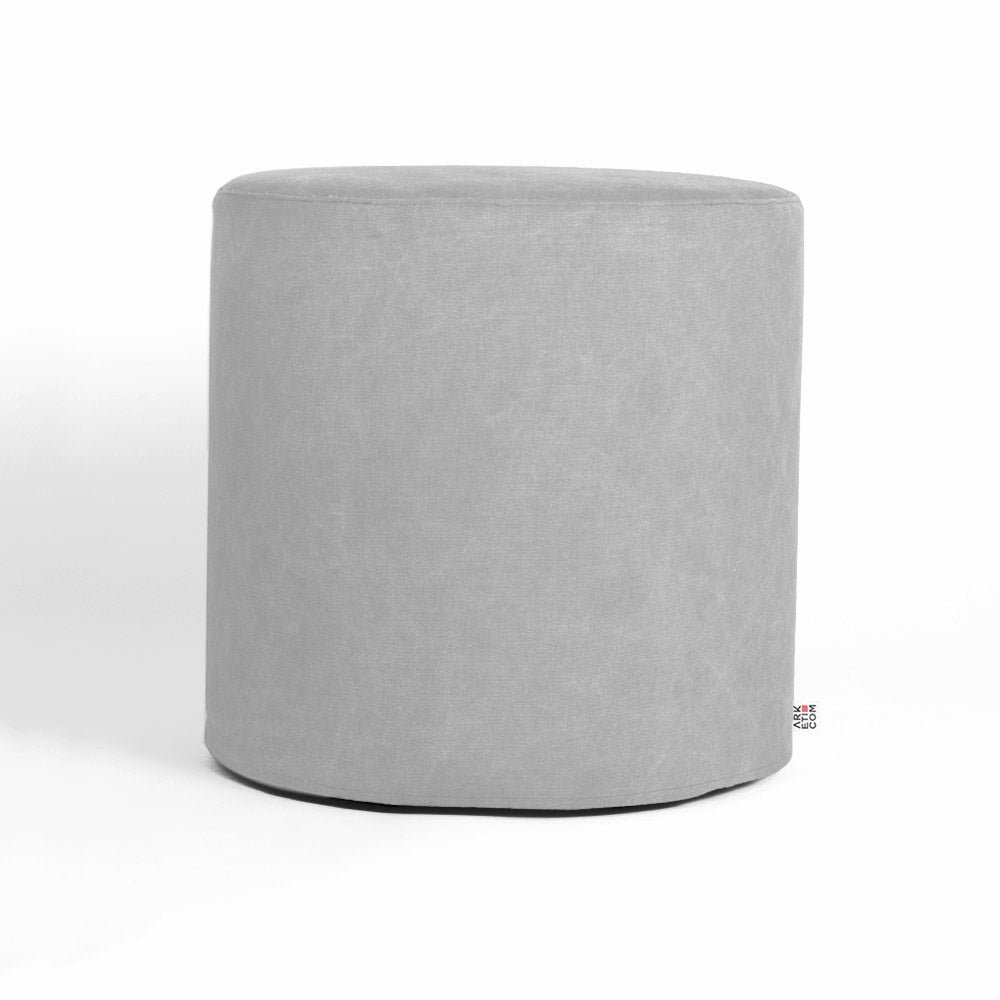 CYLINDER | Pouf Poggiapiedi Rotondo in Cotone con Piedini (2020398661701) (6096737632450)