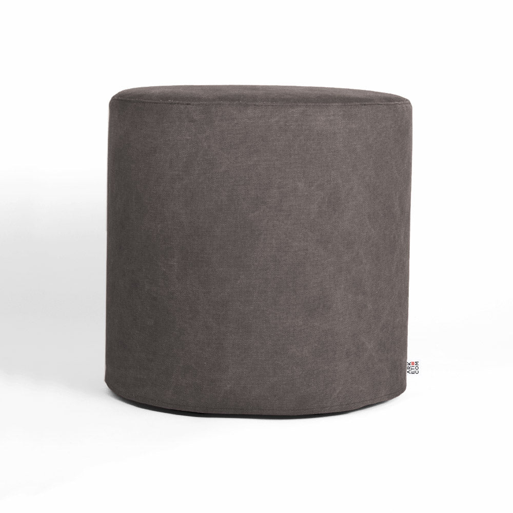 CYLINDER | Pouf Poggiapiedi Rotondo in Cotone con Piedini (2020398661701) (6096737632450)