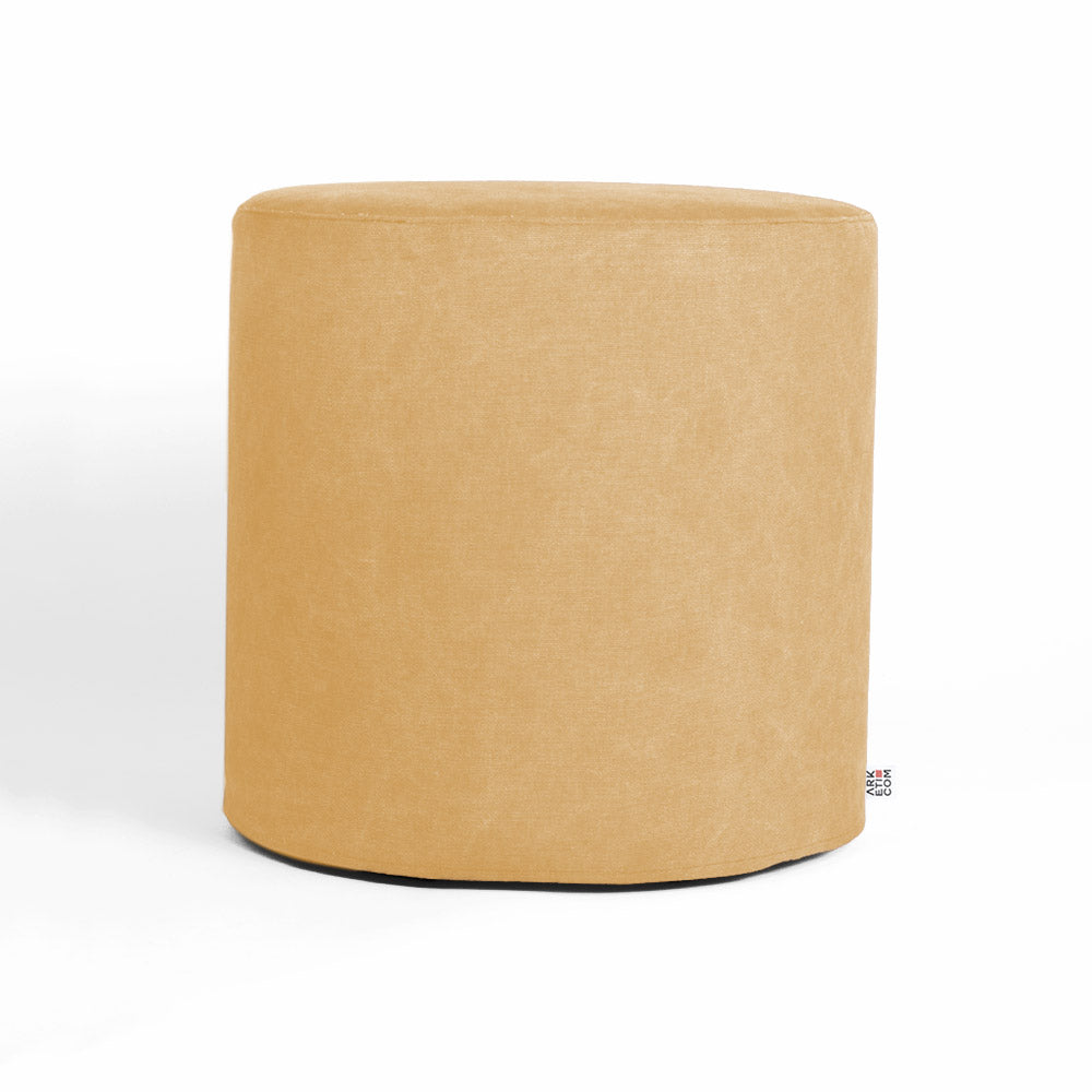 CYLINDER | Pouf Poggiapiedi Rotondo in Cotone con Piedini (2020398661701) (6096737632450)