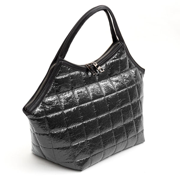 NAPLAK - Shopping in pelle e eco-vernice nero