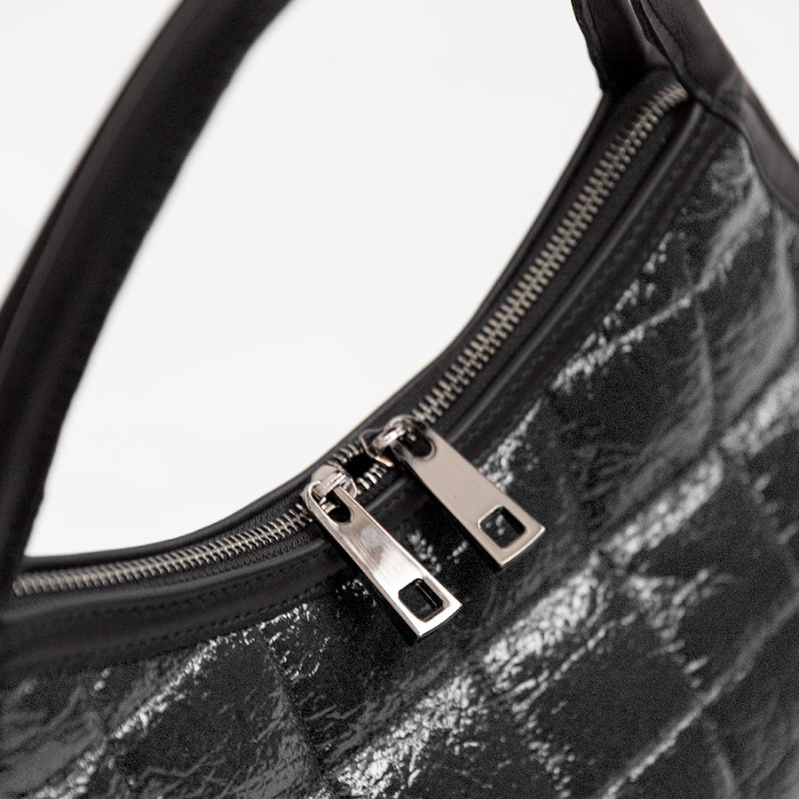 NAPLAK - Shopping in pelle e eco-vernice nero