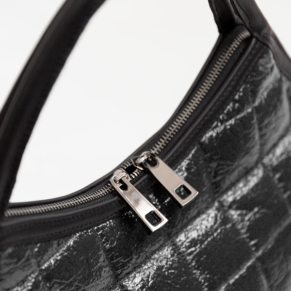 NAPLAK - Shopping in pelle e eco-vernice nero