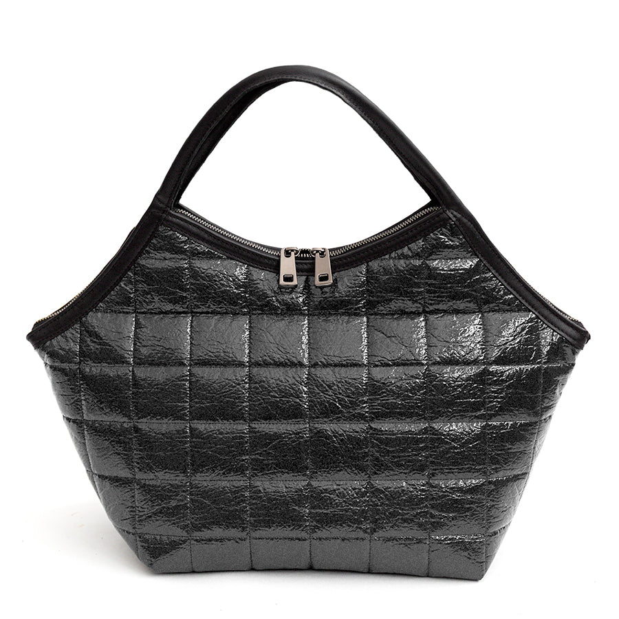 NAPLAK - Shopping in pelle e eco-vernice nero