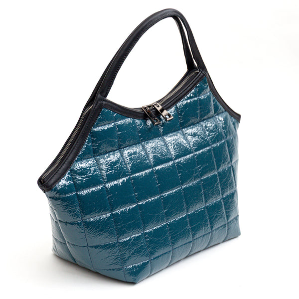 NAPLAK - Shopping in pelle e eco-vernice ottanio