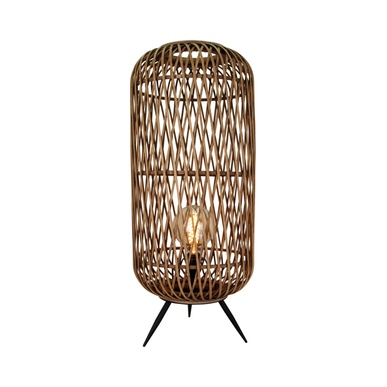 Lámpara de pie diagonal Chericoni Nature - 1 luz - Ø35 cm - Bambú y negro