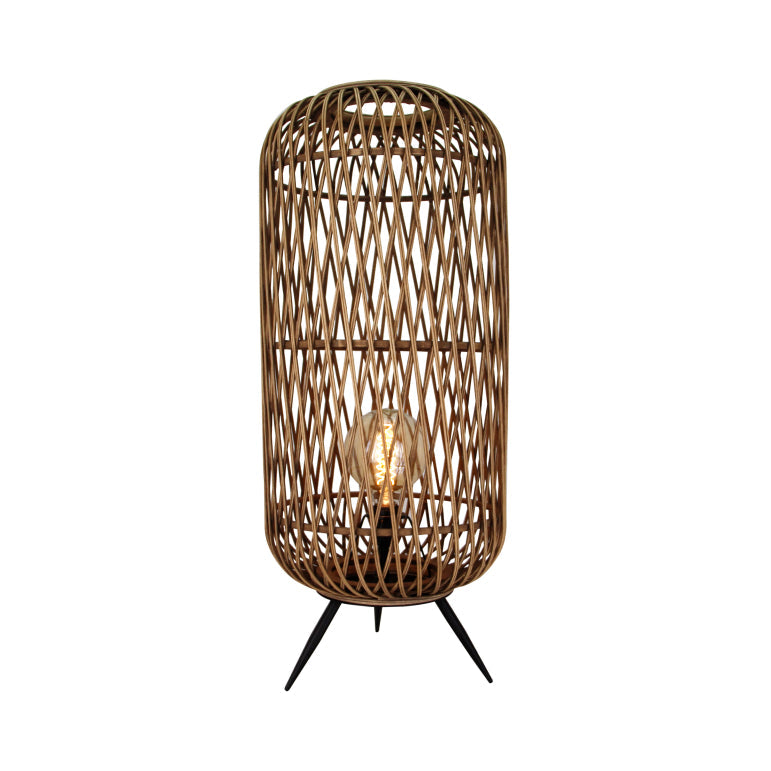 Lámpara de pie Diagonal Nature de Chericoni - 1 luz - Ø35 cm - Bambú y Negro