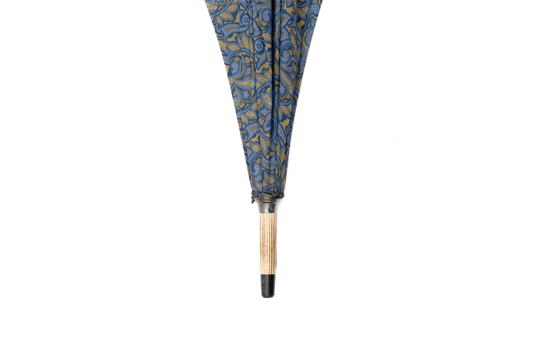 Mario Talarico Blue Umbrella in Paisley Pattern Made of Hickory Wood