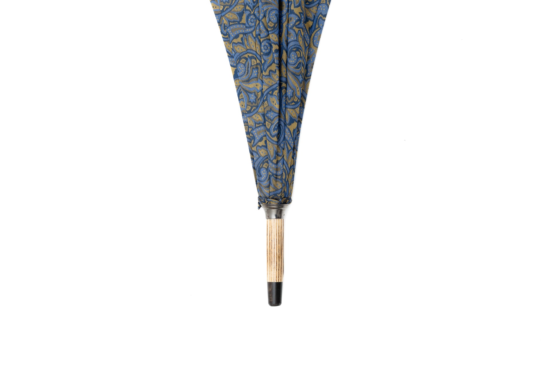 Mario Talarico Blue Umbrella in Paisley Pattern Made of Hickory Wood