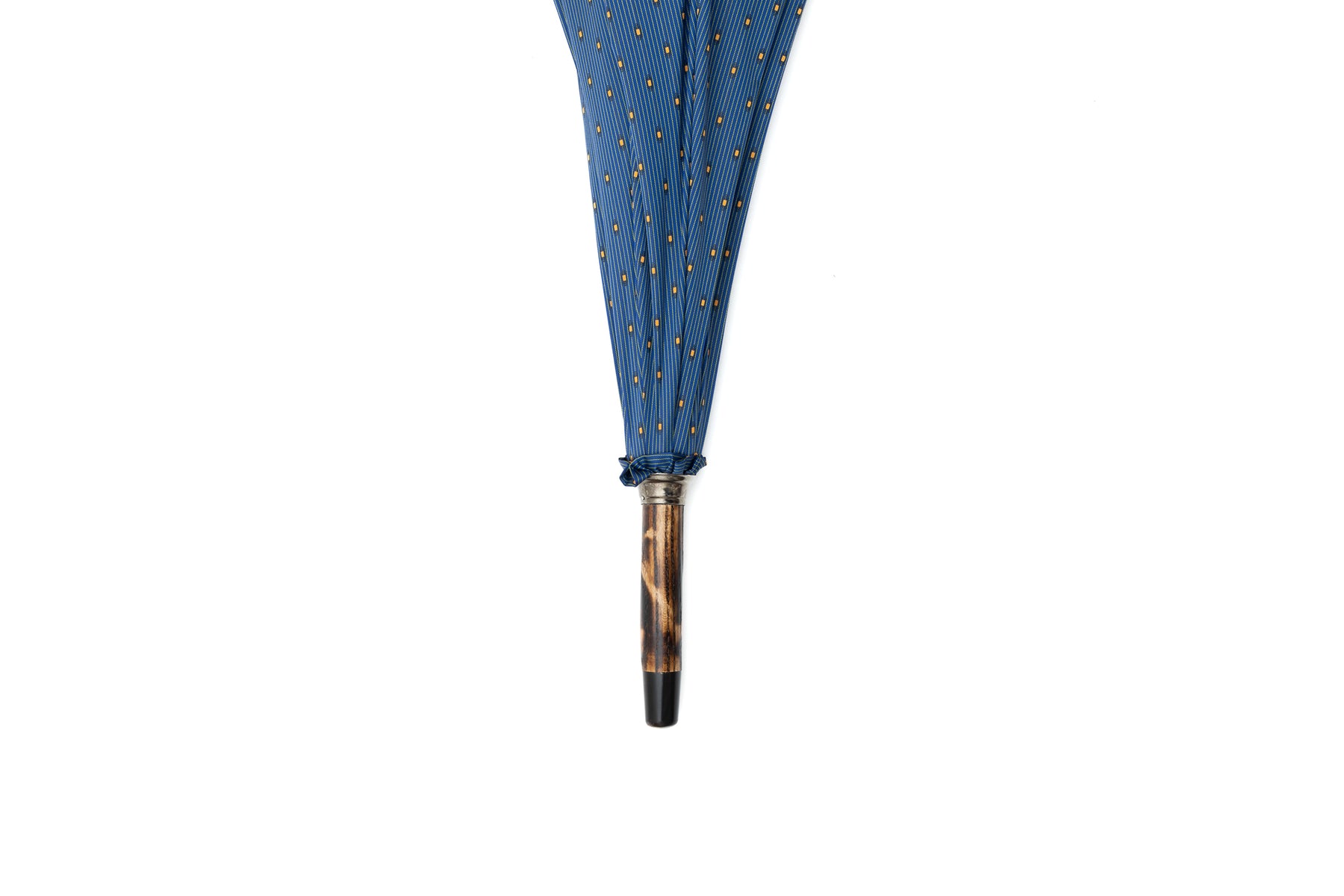 Mario Talarico Blue Umbrella with Yellow Polka Dots in Hickory Wood