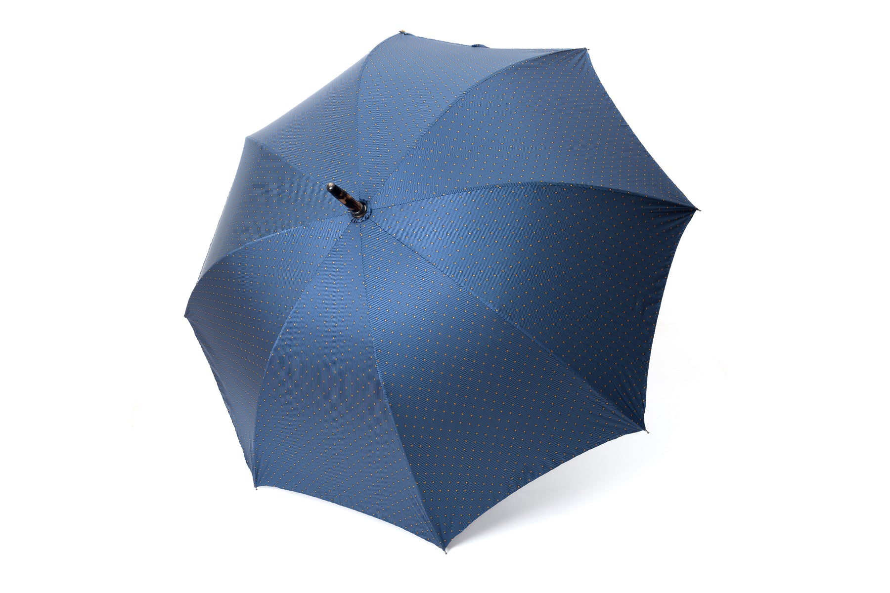 Mario Talarico Blue Umbrella with Yellow Polka Dots in Hickory Wood