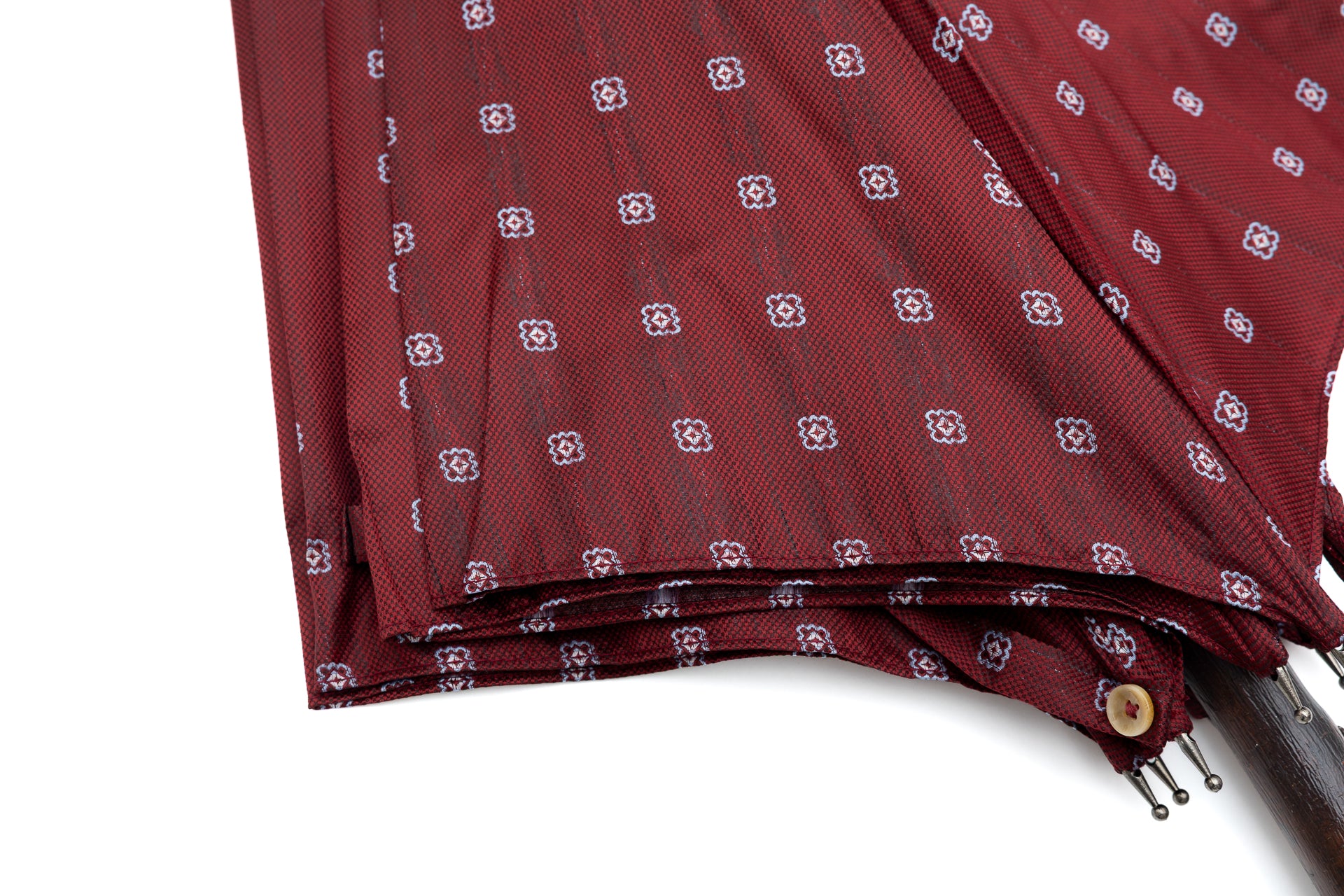 Mario Talarico Red Umbrella with Light Pattern in Chestnut Wood