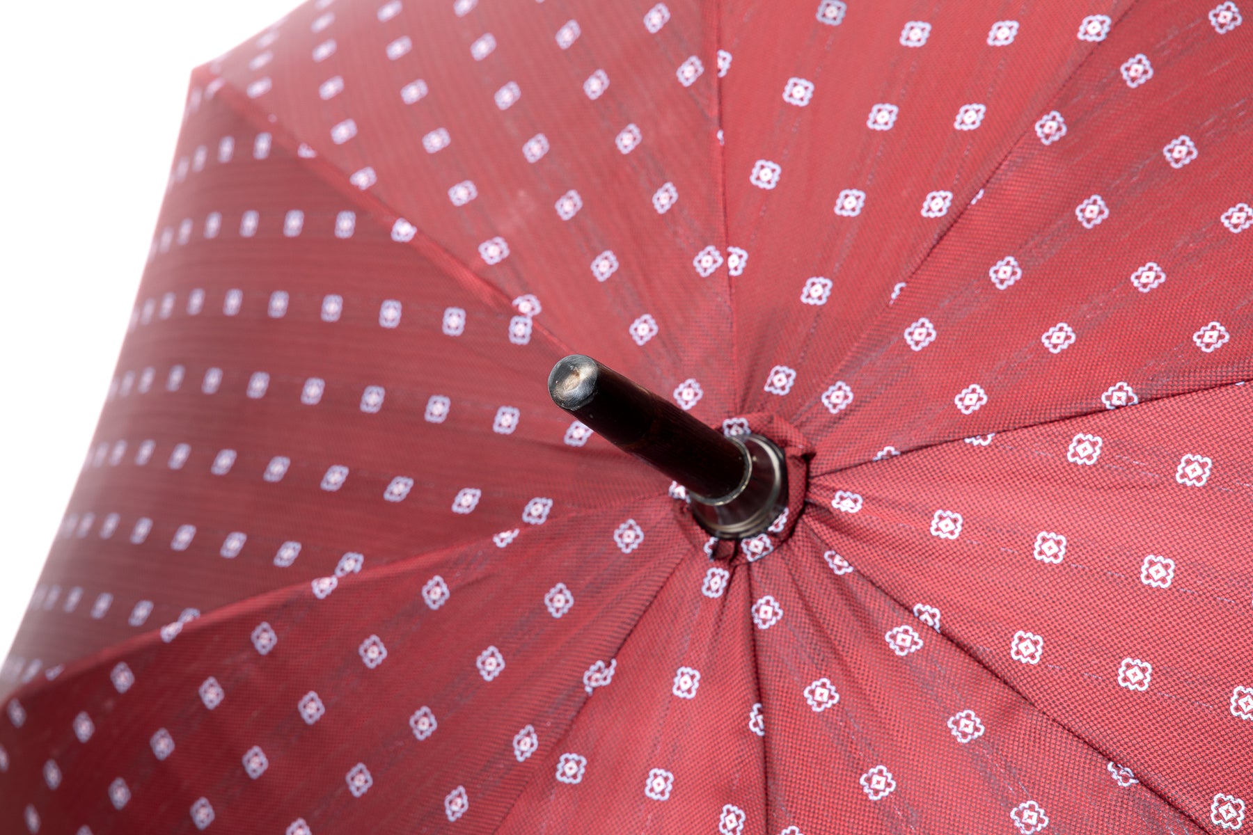 Mario Talarico Red Umbrella with Light Pattern in Chestnut Wood