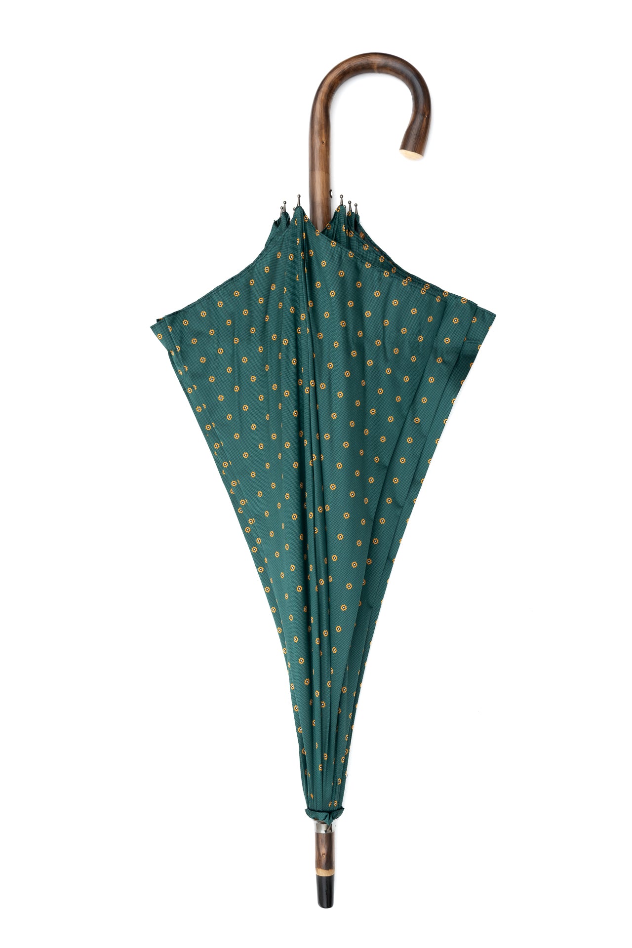 Mario Talarico Umbrella in Petrol Green with Chestnut Wood Pattern