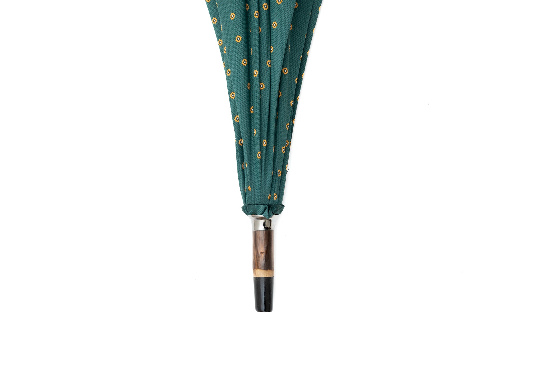 Mario Talarico Umbrella in Petrol Green with Chestnut Wood Pattern