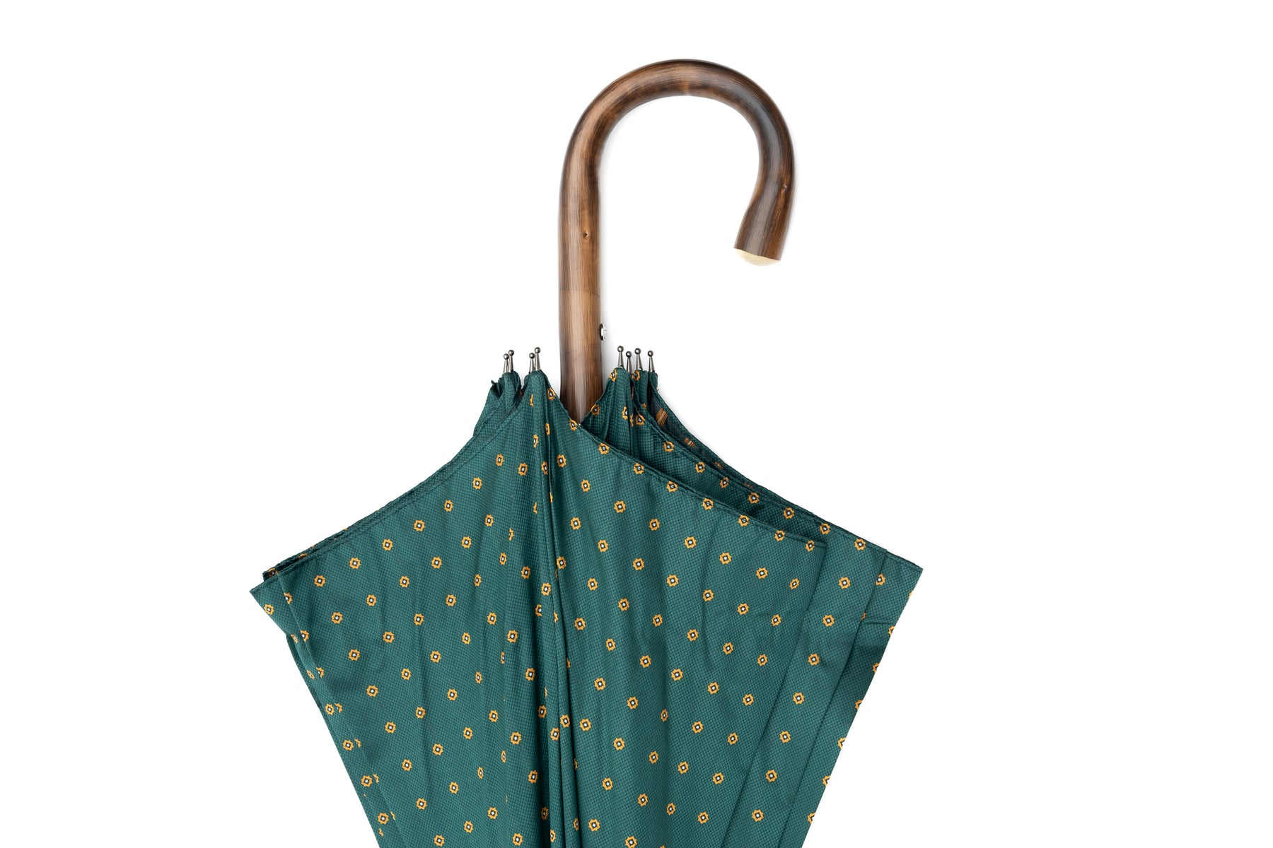 Mario Talarico Umbrella in Petrol Green with Chestnut Wood Pattern