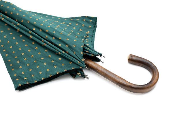 Mario Talarico Umbrella in Petrol Green with Chestnut Wood Pattern