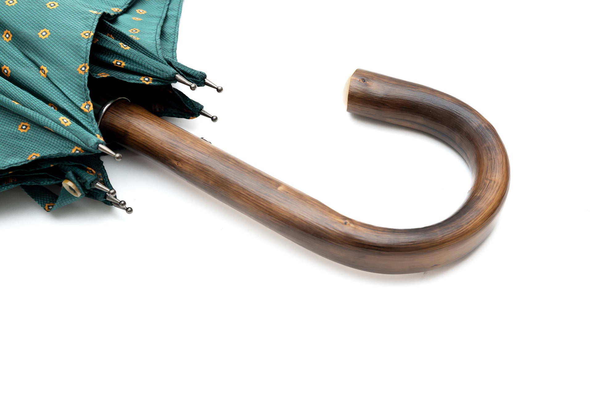 Mario Talarico Umbrella in Petrol Green with Chestnut Wood Pattern