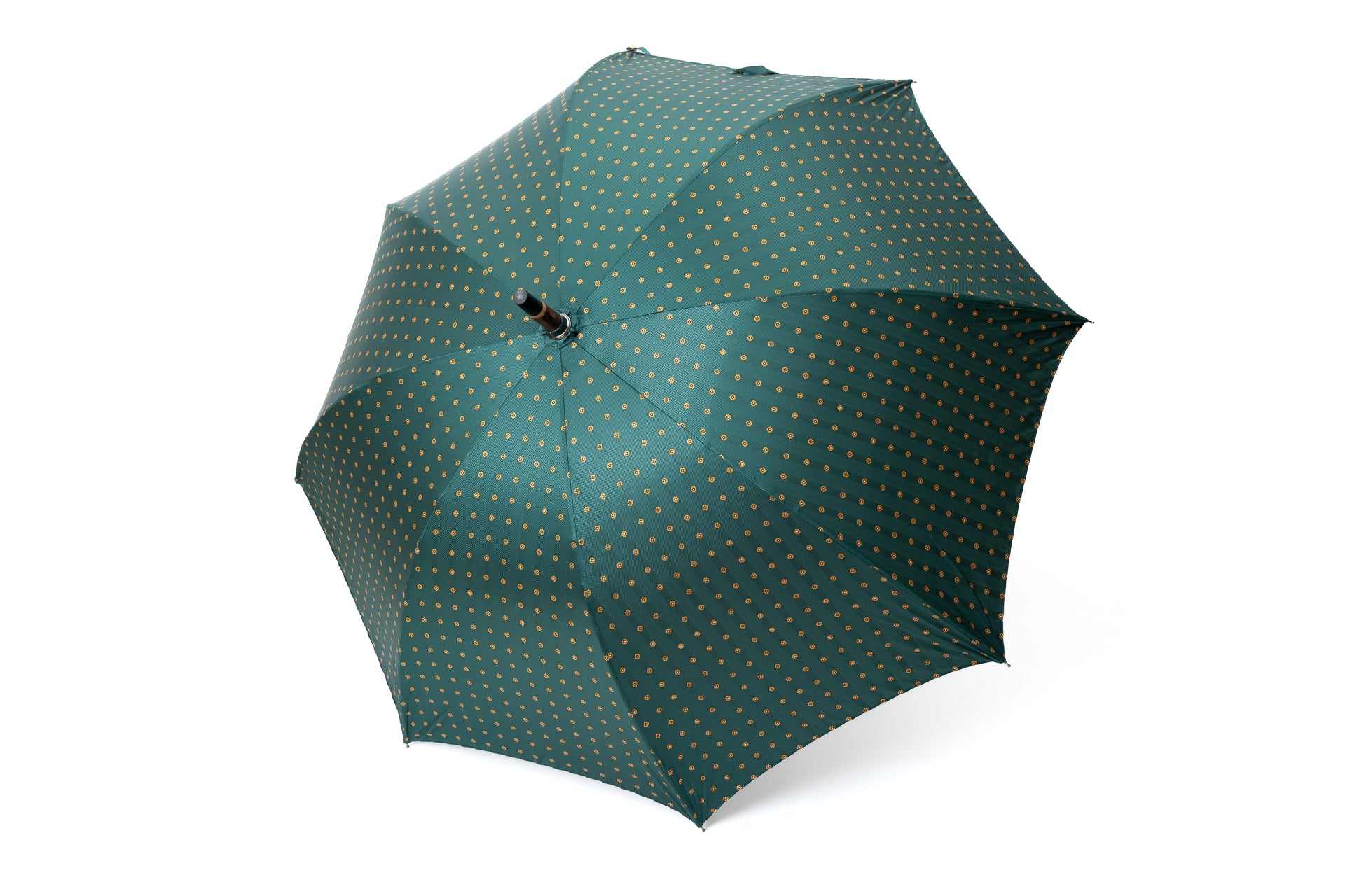 Mario Talarico Umbrella in Petrol Green with Chestnut Wood Pattern