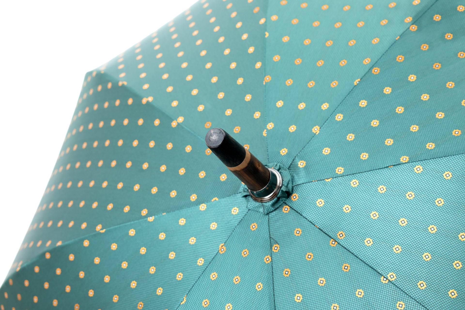 Mario Talarico Umbrella in Petrol Green with Chestnut Wood Pattern