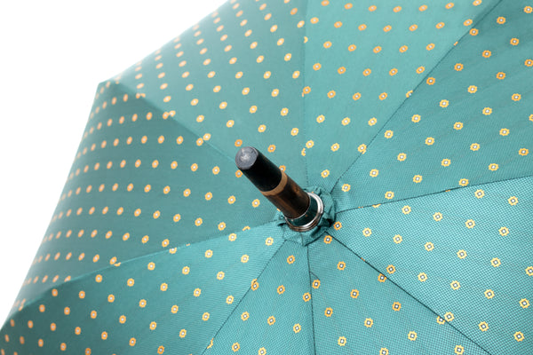Mario Talarico Umbrella in Petrol Green with Chestnut Wood Pattern