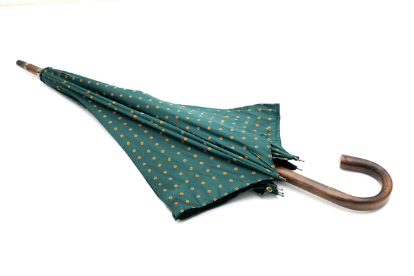 Mario Talarico Umbrella in Petrol Green with Chestnut Wood Pattern